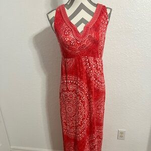 Tommy Bahama Women Maxi Dress Sleeveless V Neck Multicolor Size SP #471